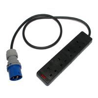 Adpt 16A - 13A 4-way 5m equipment hire