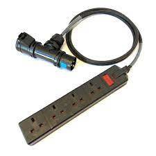 Adpt 16A Thru - 13A 4-way 1.5m equipment hire