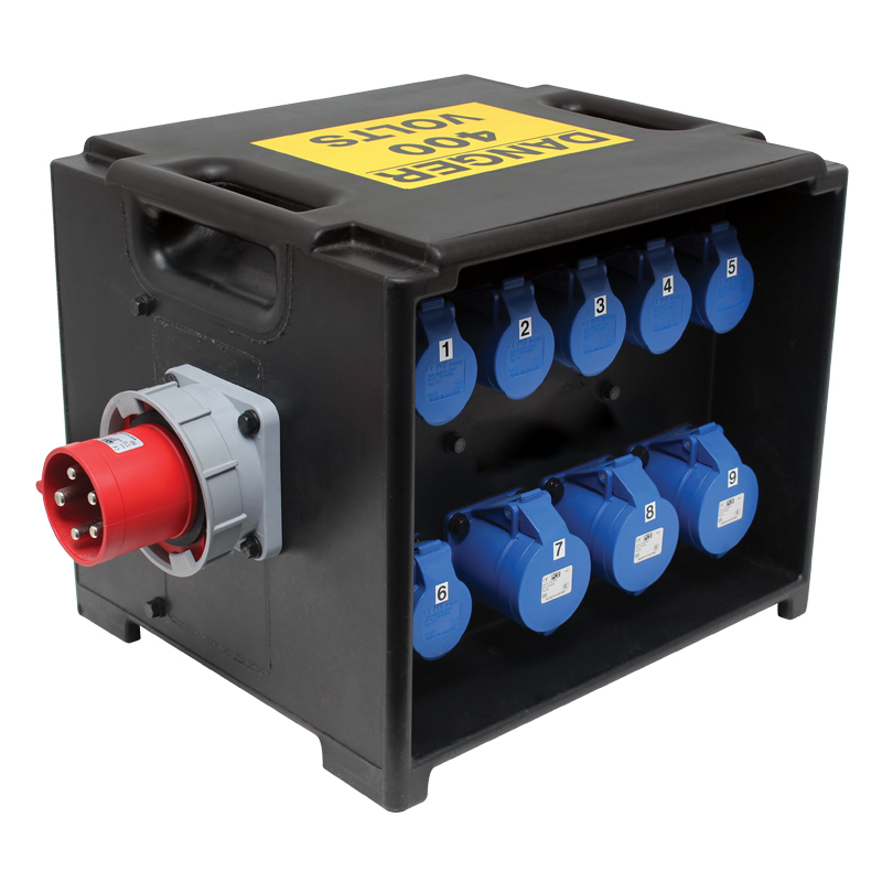 Distro 63A 3Ph > 6x 16A & 3x 32A equipment hire