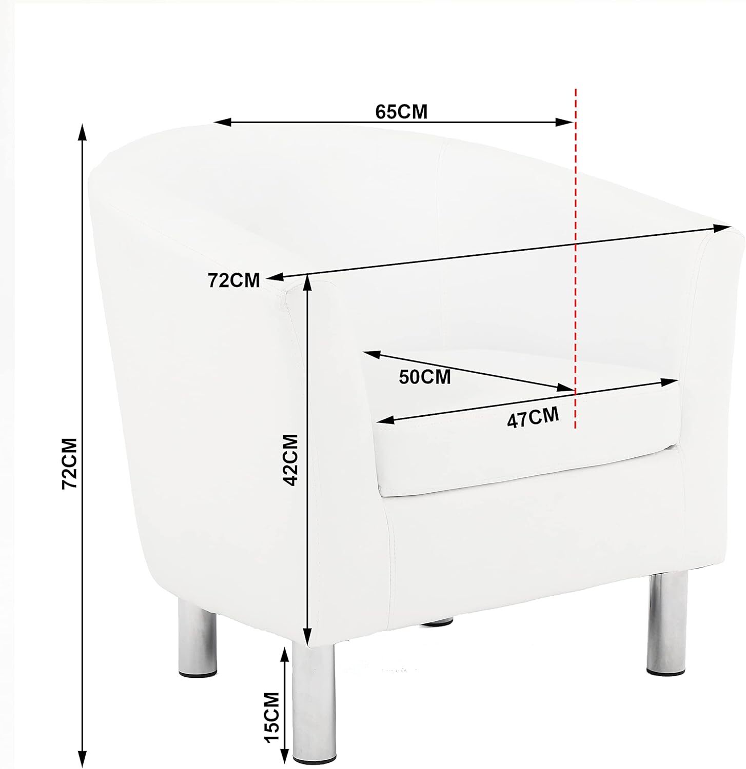 Leather Tub Chair - White equipment hire