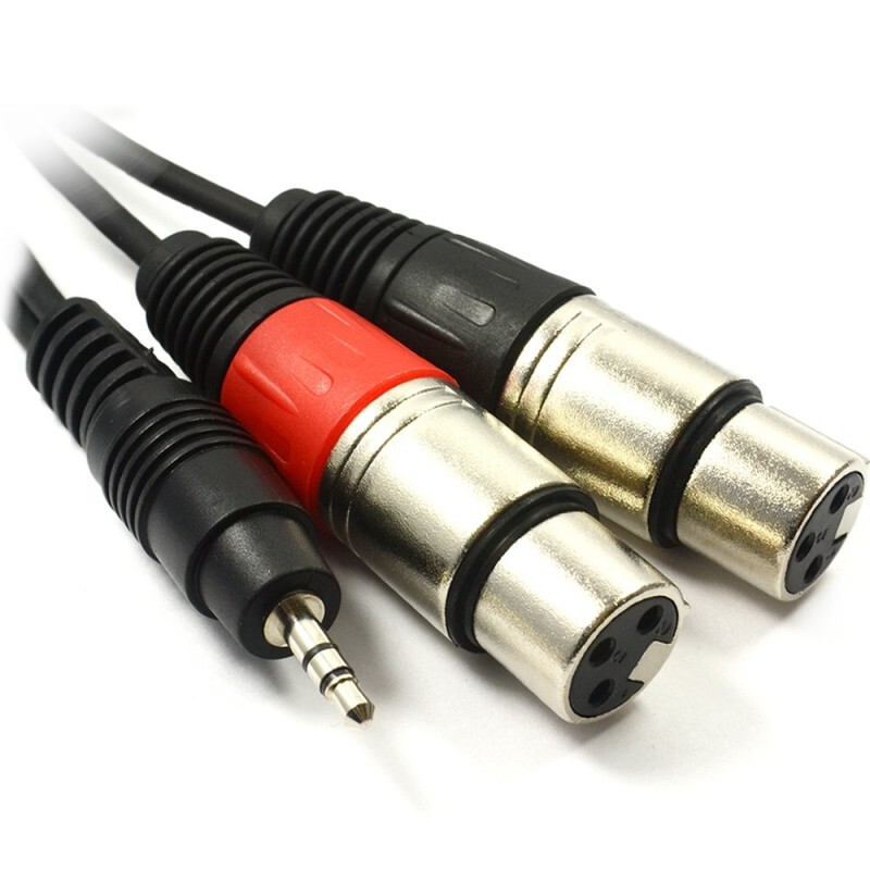 Twin XLR F - 3.5mm Jack 1m equipment hire
